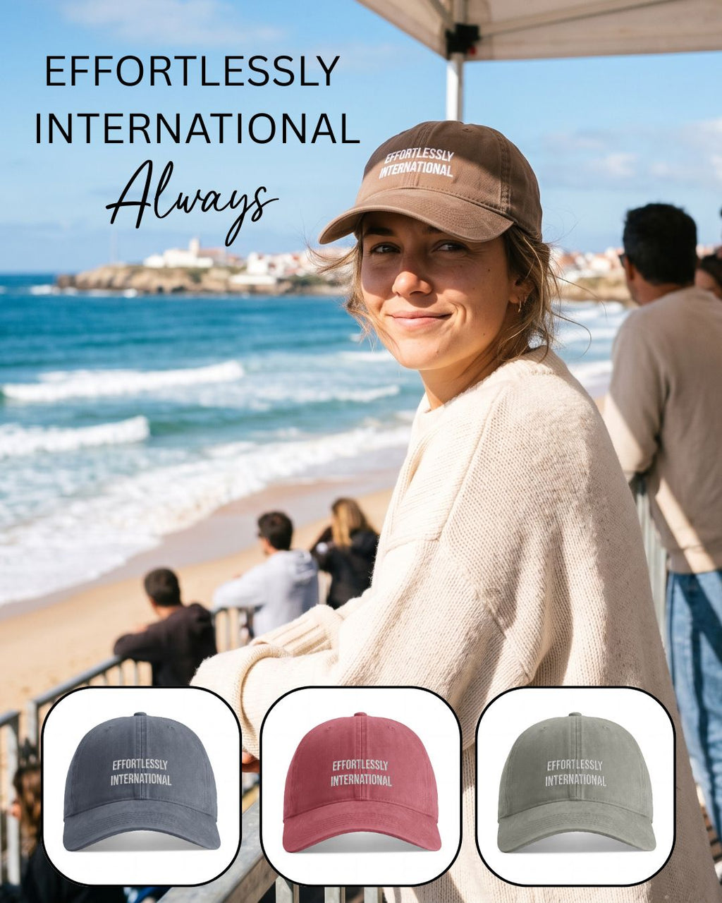effortlessly international peniche beach cap