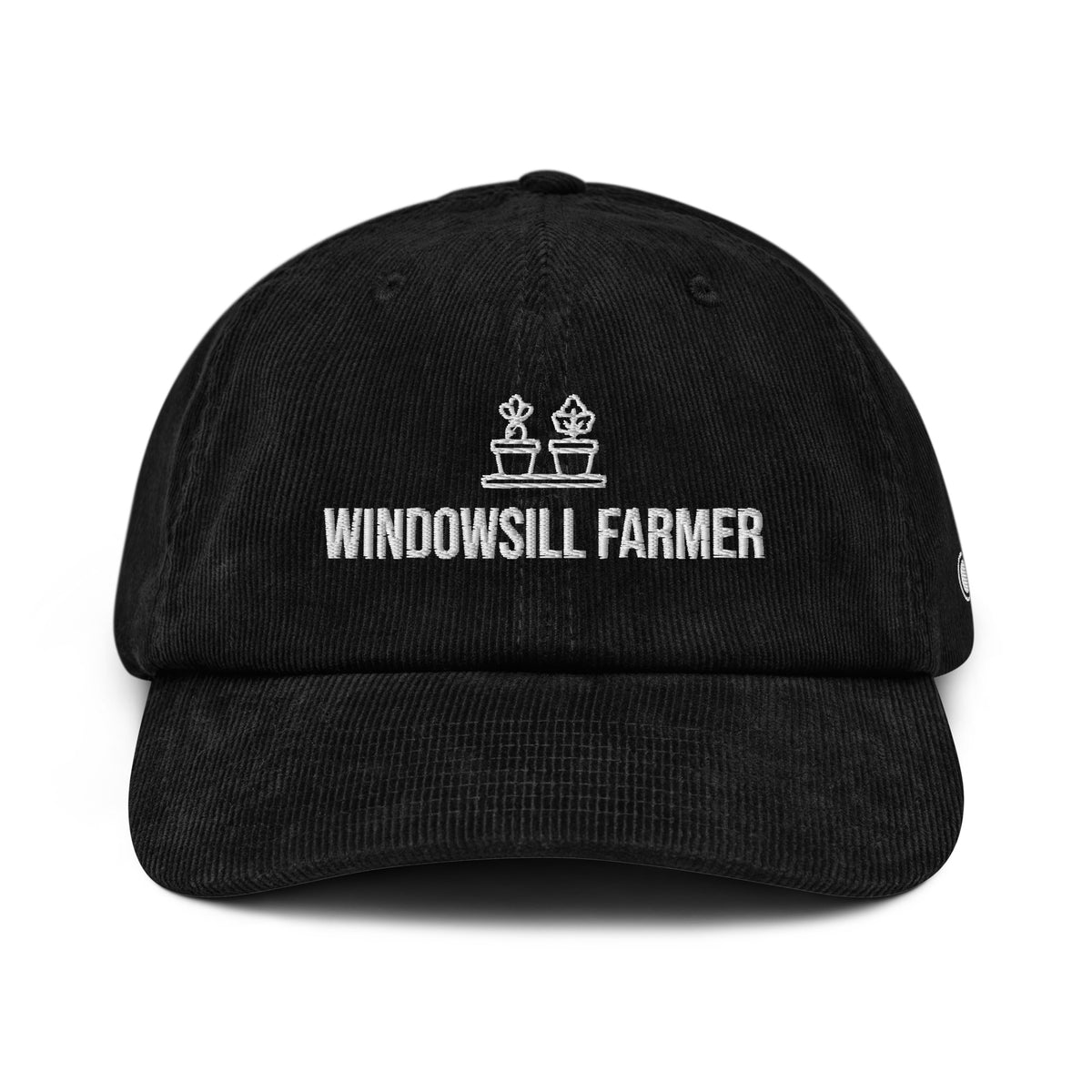 windowsill farmer corduroy hat front black