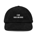 Black cap with embroidery on a white background