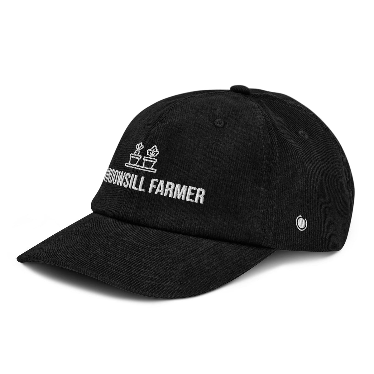 windowsill farmer corduroy hat side black