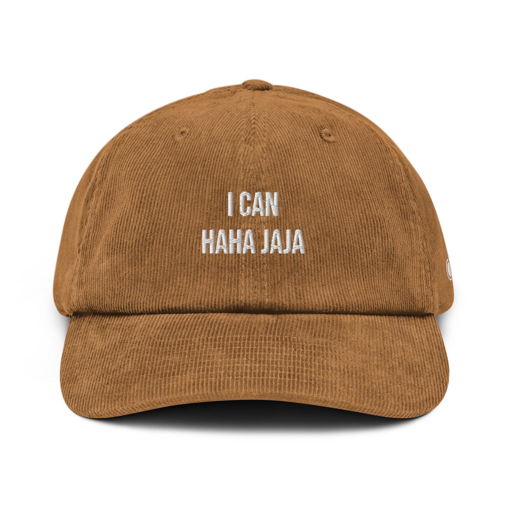 corduroy hat camel "I CAN HAHA JAJA"