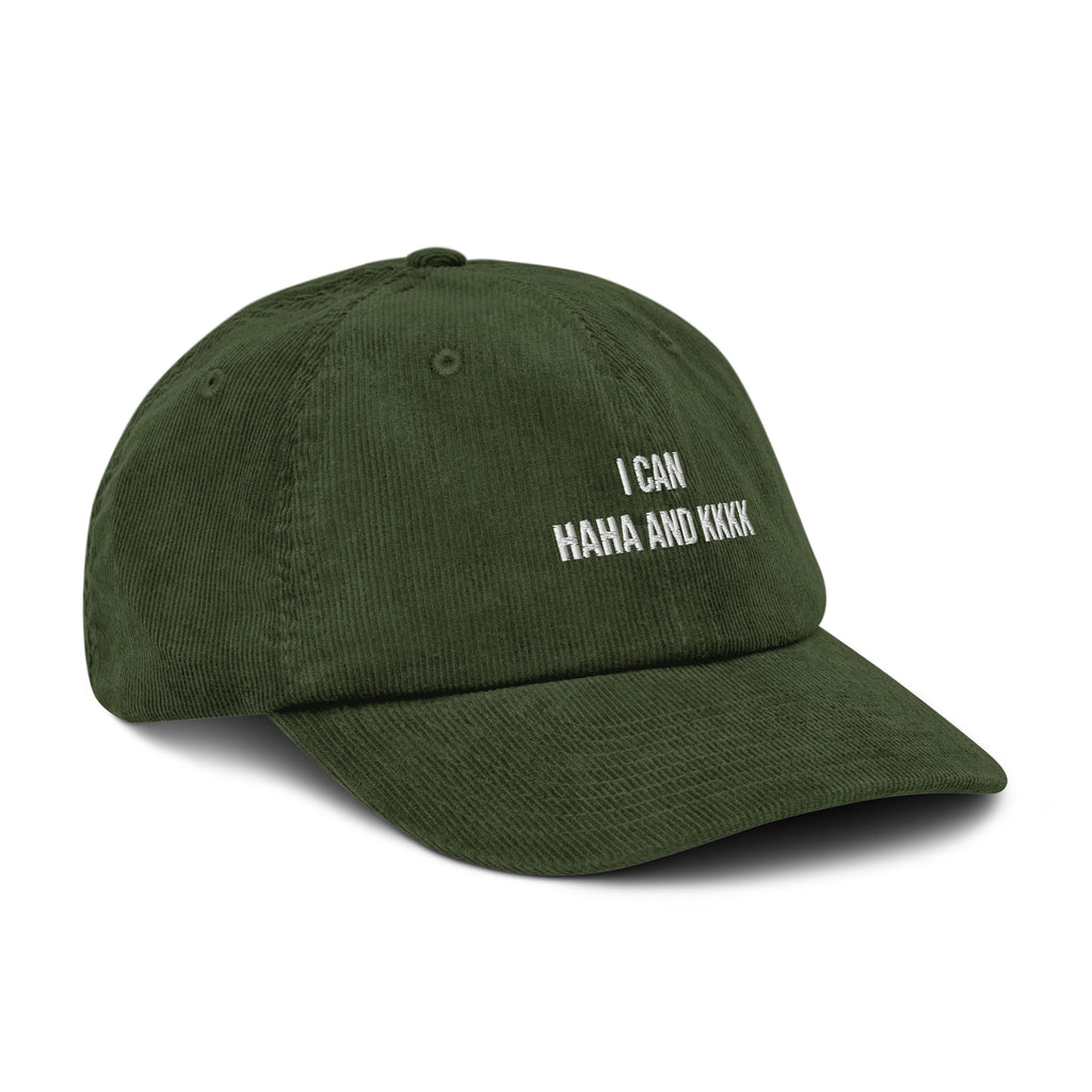 Green cap with a white logo on a white background