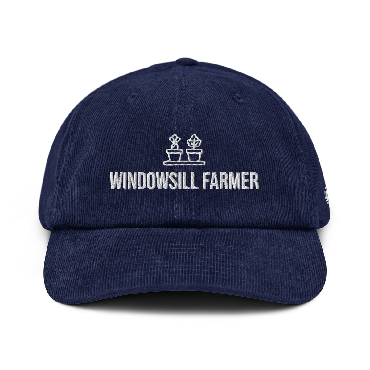 windowsill farmer corduroy hat front blue