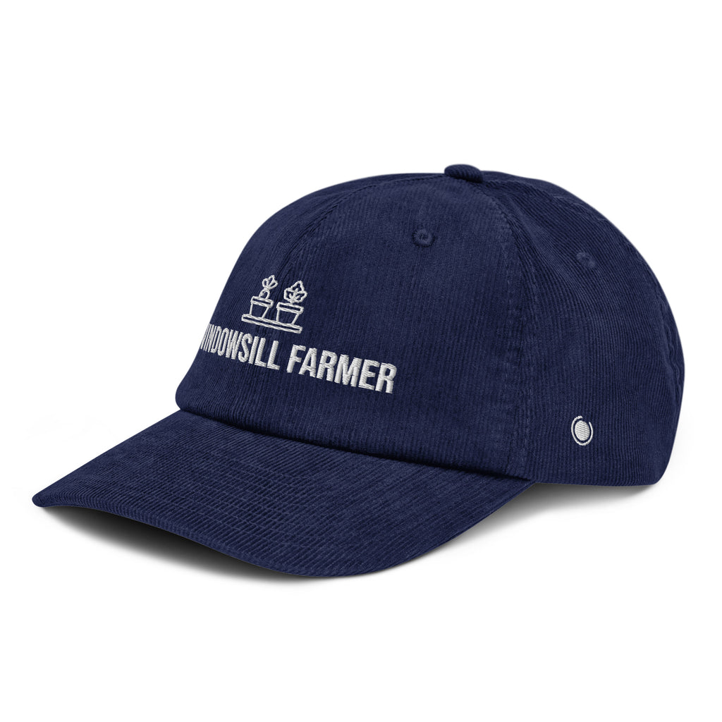 windowsill farmer corduroy hat side blue