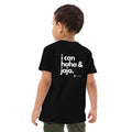 i can haha and jaja kids tshirt big label back black