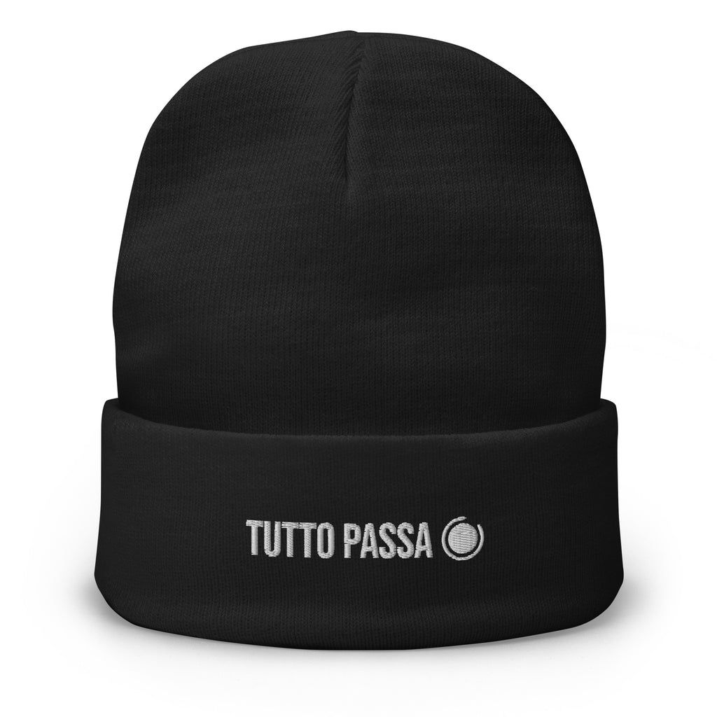 Tutto Passa Italian Beanie Hat Black