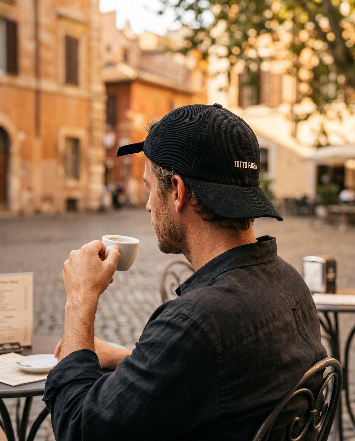 tutto passa cap corduroy black style cafe