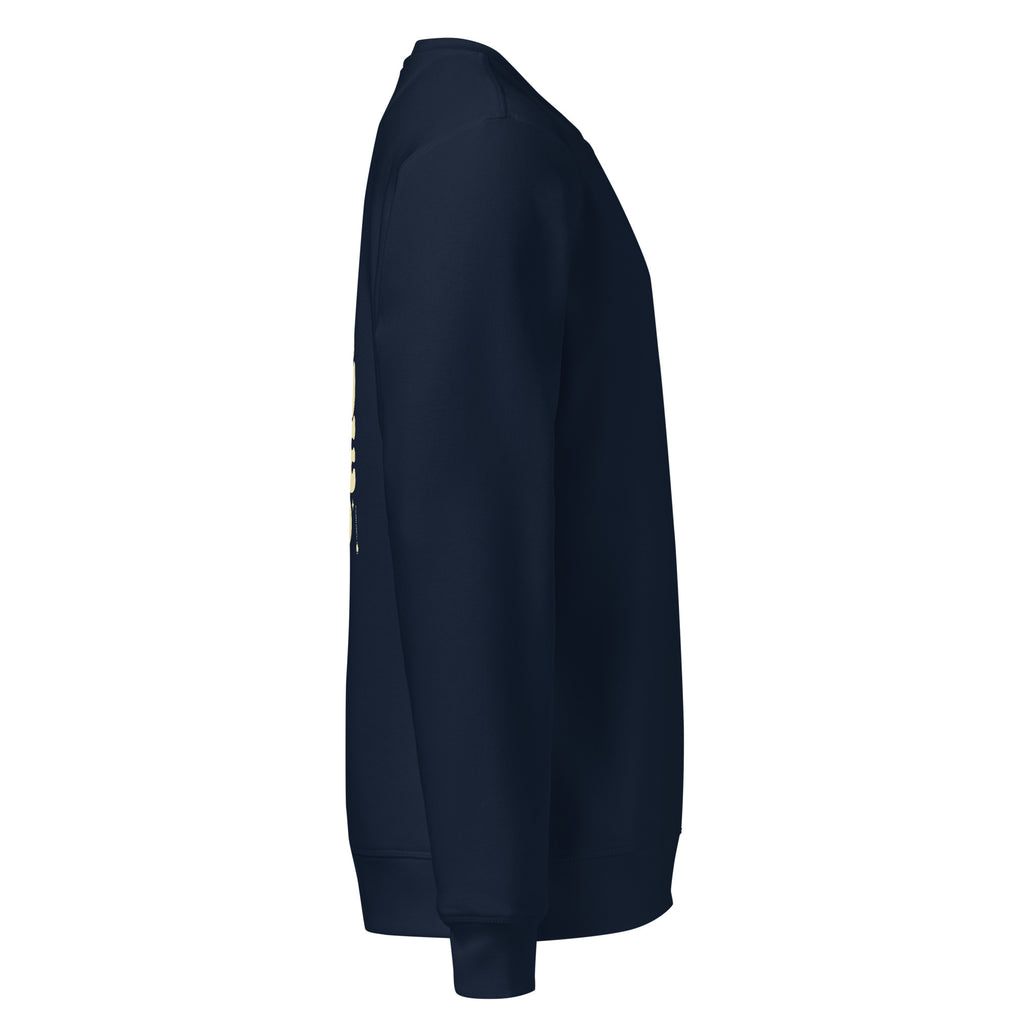 Navy blue sweatshirt on a white background