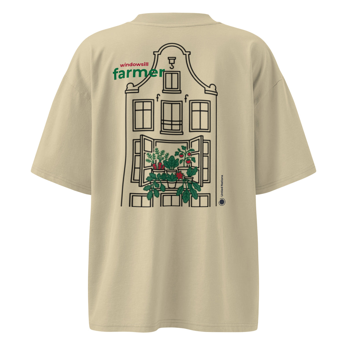 Windowsill farmer beige tshirt back true