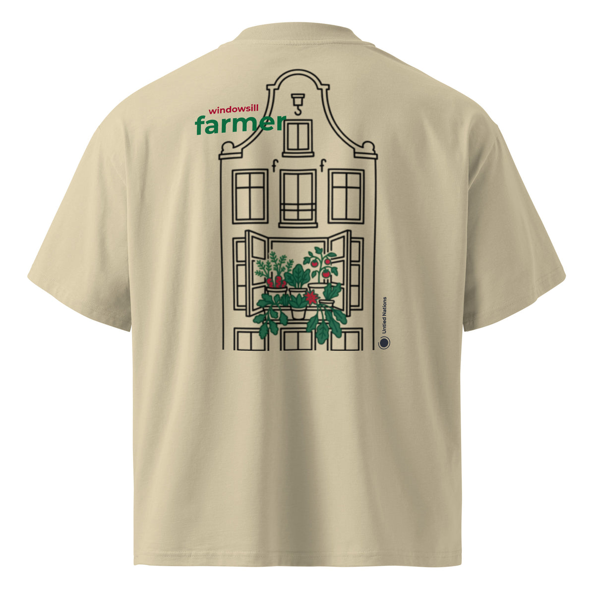 Windowsill farmer beige tshirt back true