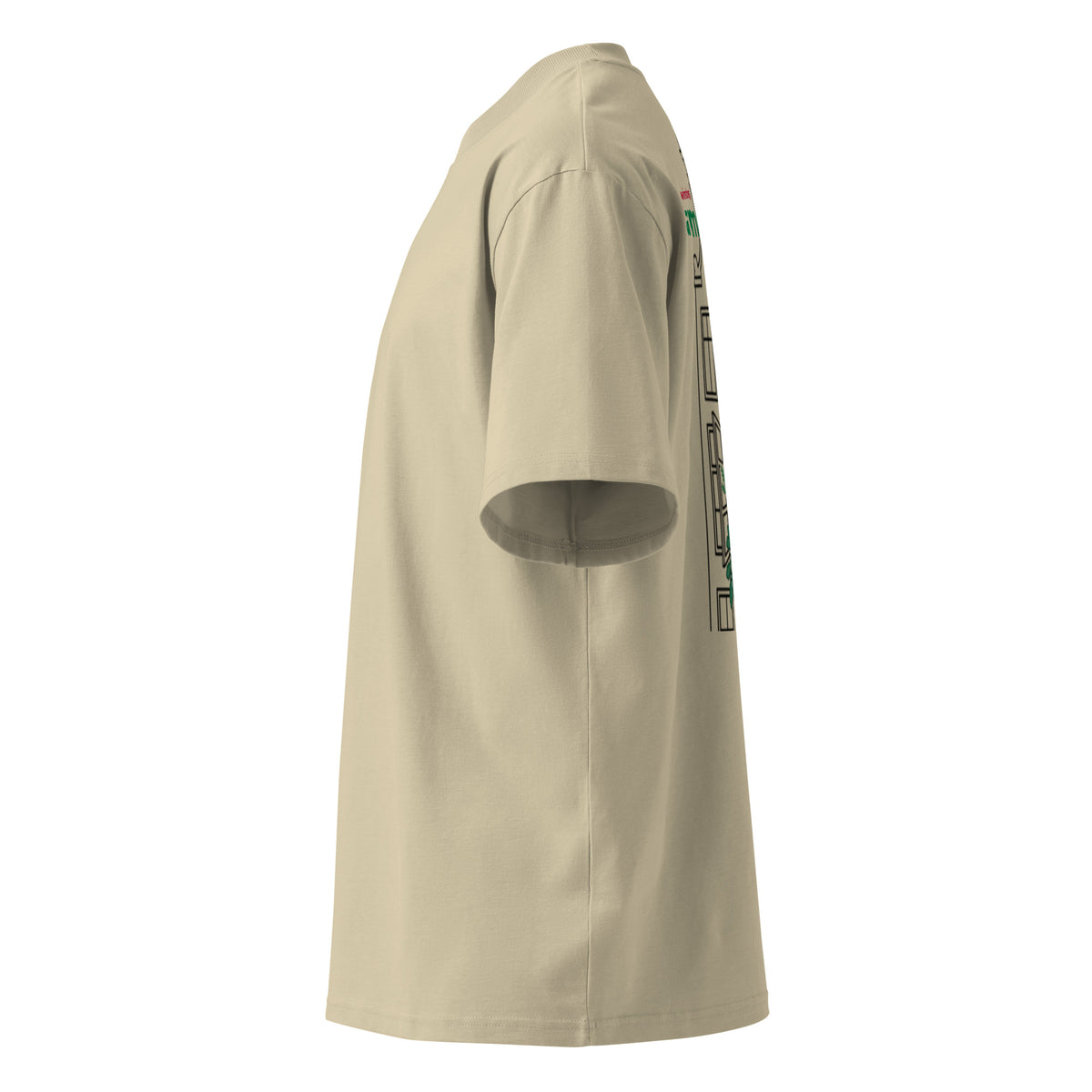 Windowsill farmer beige tshirt side 