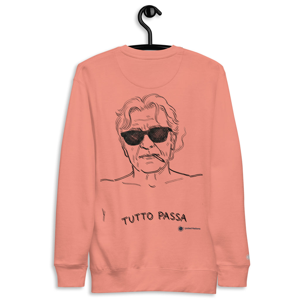 tutto passa sweater pink back