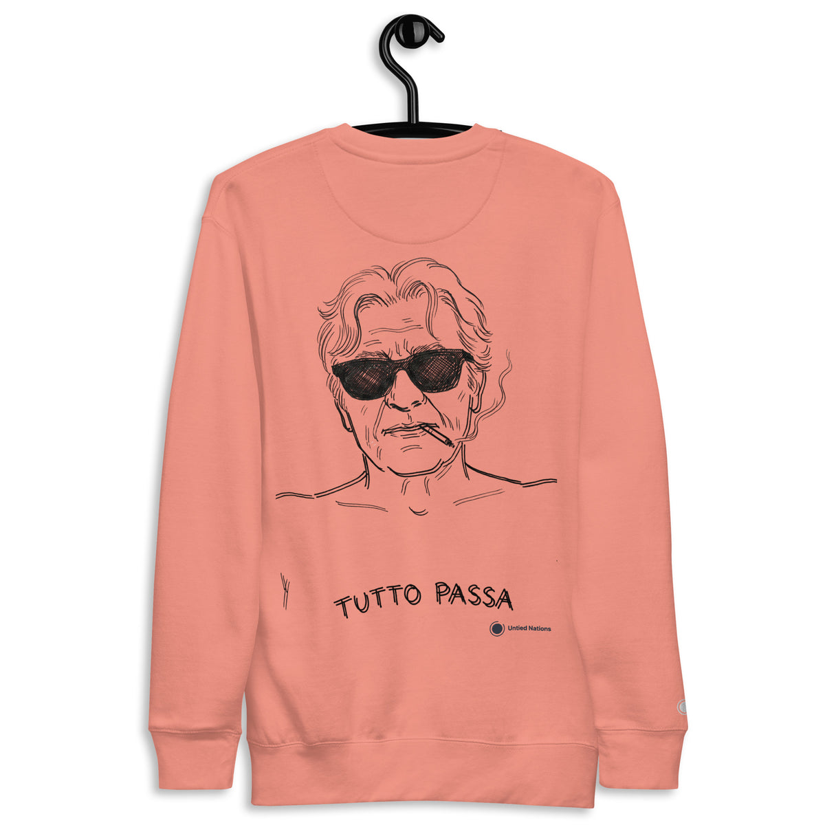 tutto passa sweater pink back