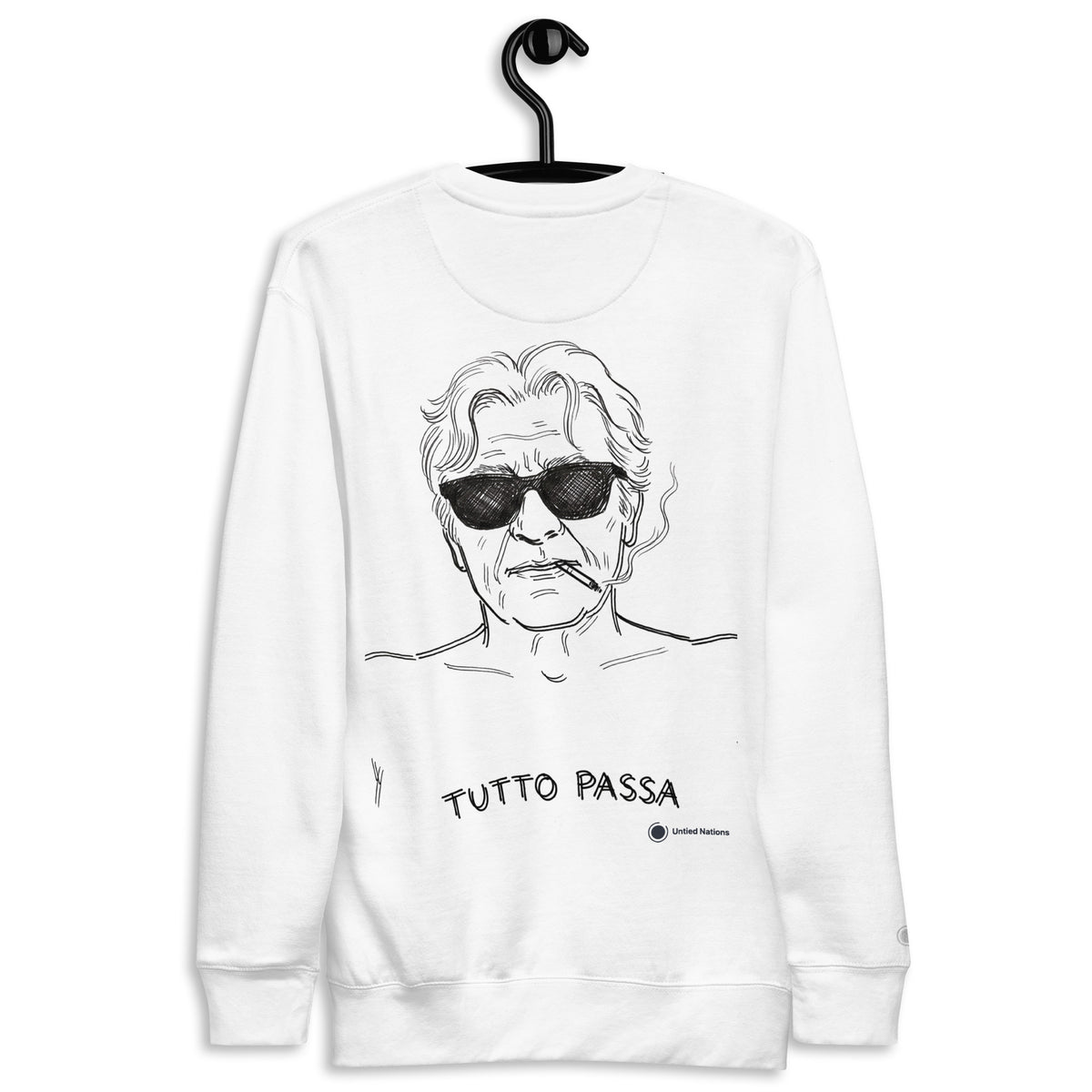 tutto passa sweater white back