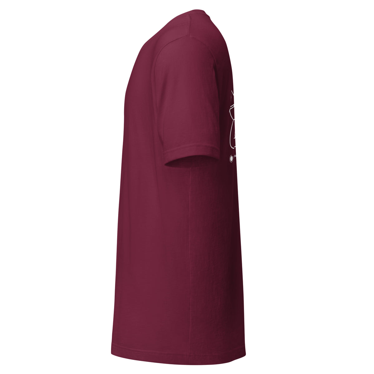Let's not walk around the porridge tshirt maroon side