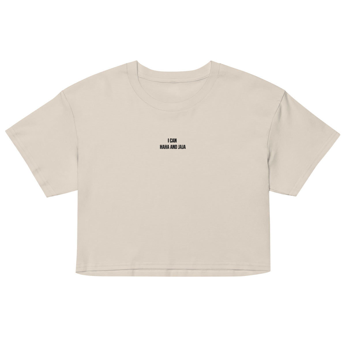 i can haha and jaja womens crop top bone white front