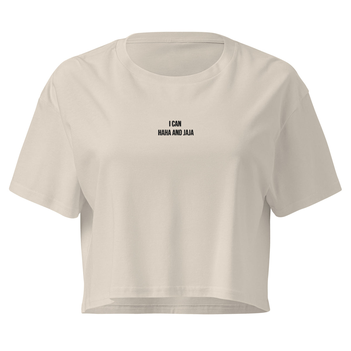 i can haha and jaja womens crop top bone white front