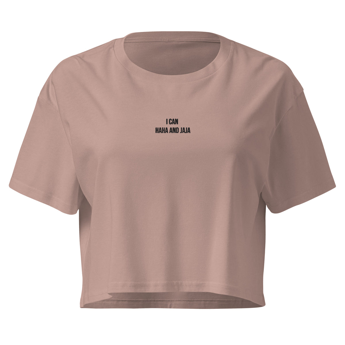 i can haha and jaja womens crop top pink front