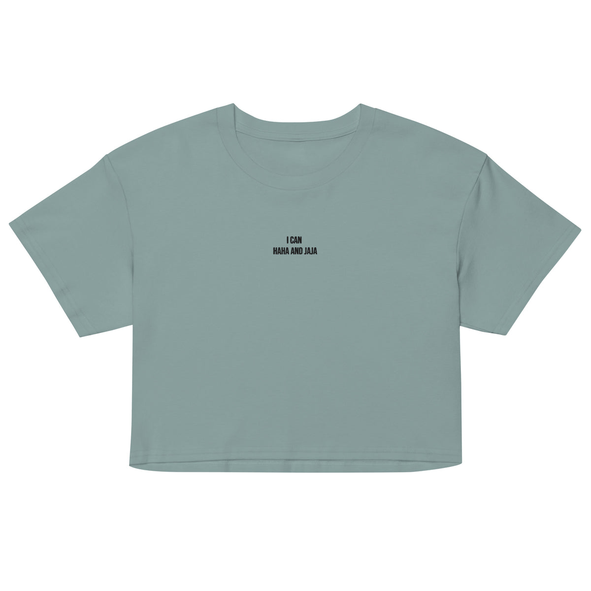 i can haha and jaja womens crop top mineral front