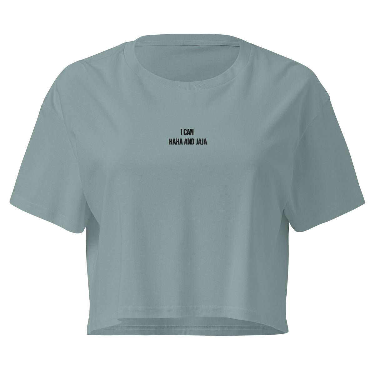 i can haha and jaja womens crop top mineral front