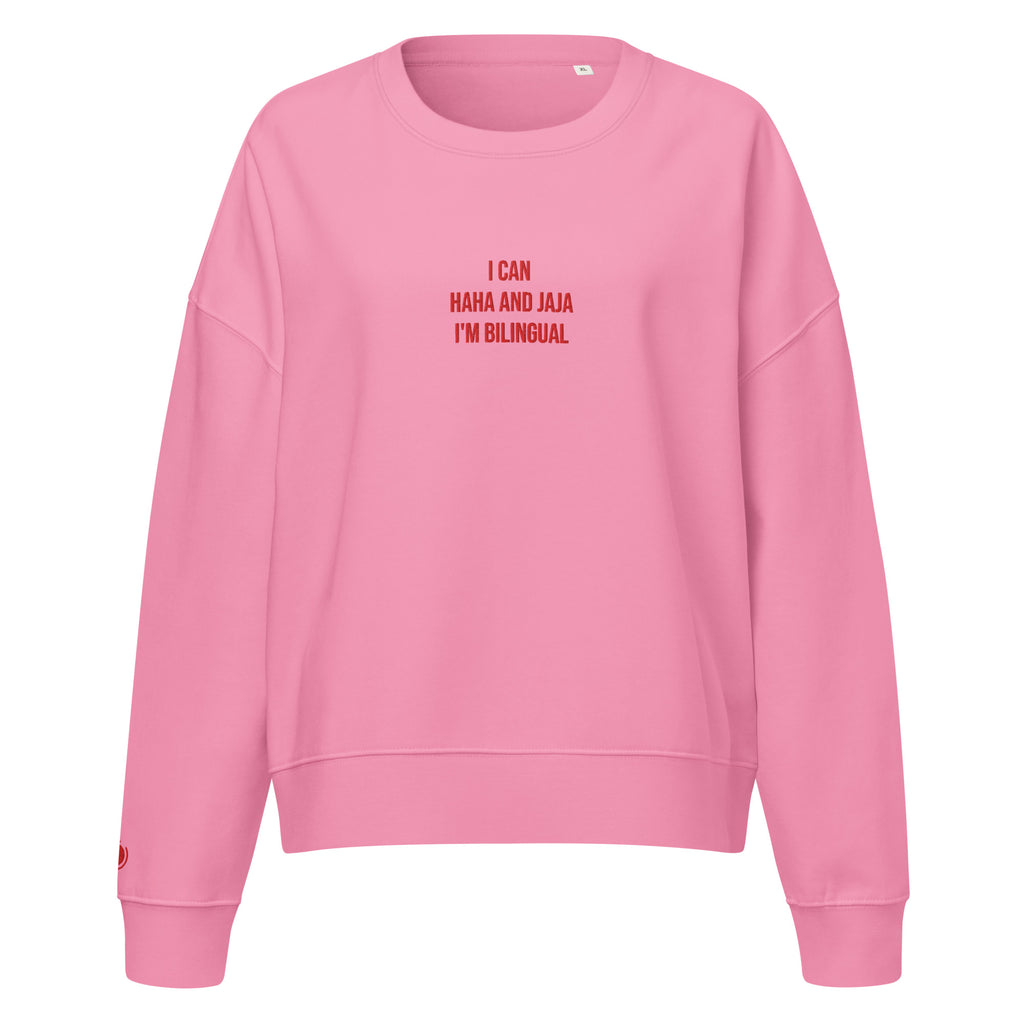 I can haha and jaja - Women’s organic crew neck sweatshirt